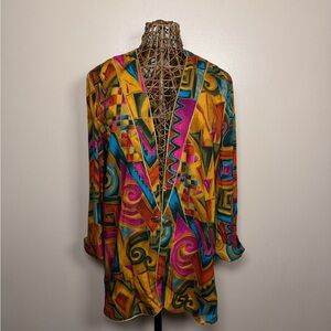 OOAK Vintage 1980s Vibrant Multicolor Women's Jacket